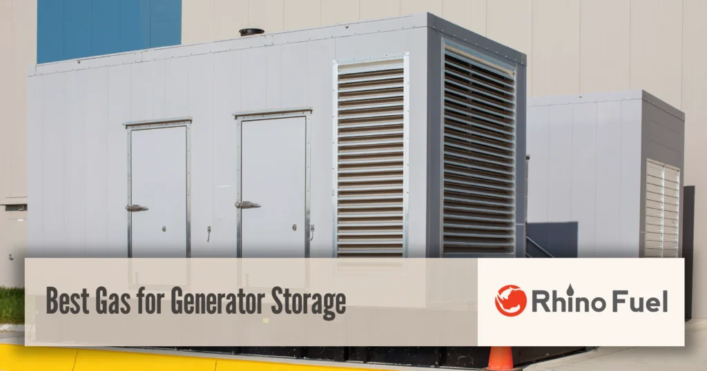 Industrial generator units outside a facility highlighting best gas for generator use and safe fuel storage options.