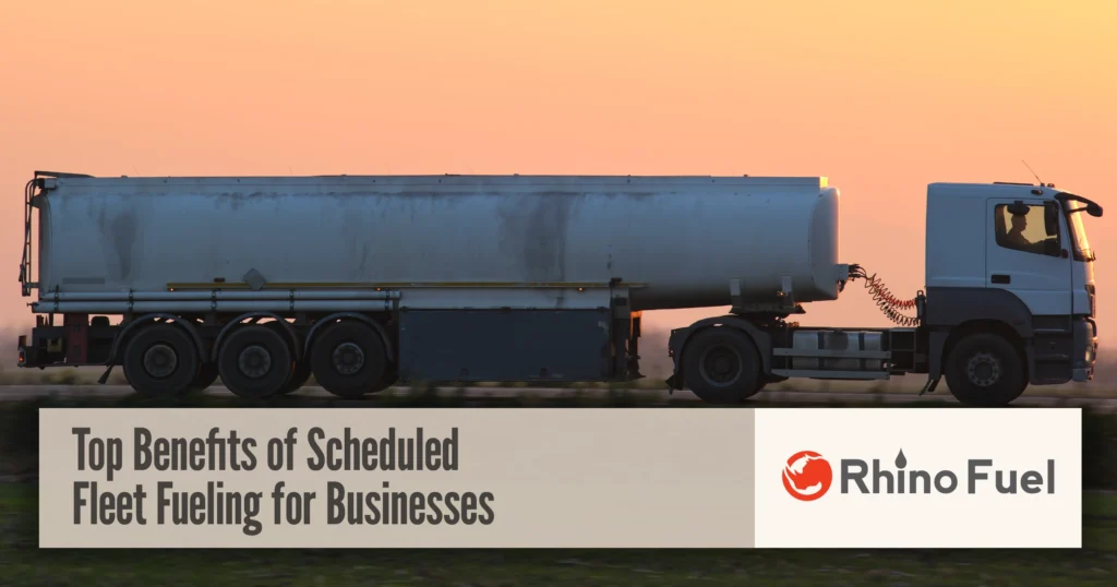Fuel tanker truck supporting scheduled fleet fueling for commercial business operations
