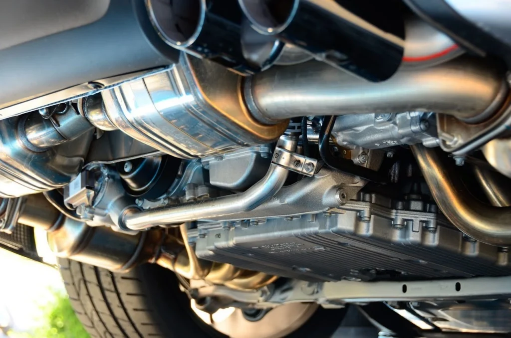 Diesel exhaust system components showing where DEF for SCR systems helps reduce emissions in commercial vehicles.